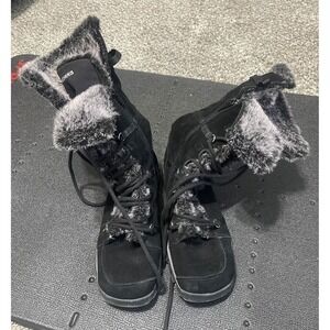 Sketcher black lack-up boots womens 9.5